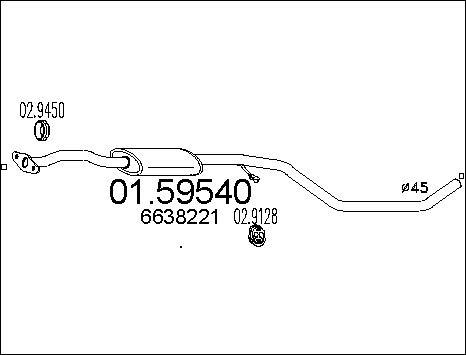 MTS 01.59540 - Середній глушник вихлопних газів autozip.com.ua