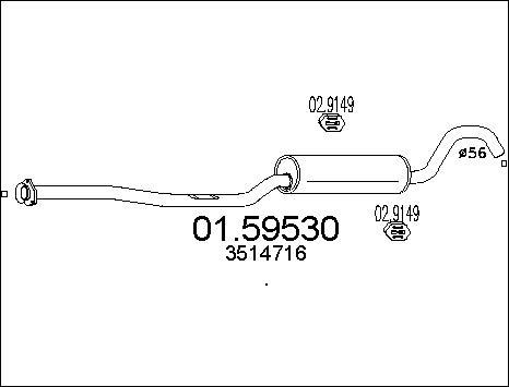 MTS 01.59530 - Середній глушник вихлопних газів autozip.com.ua