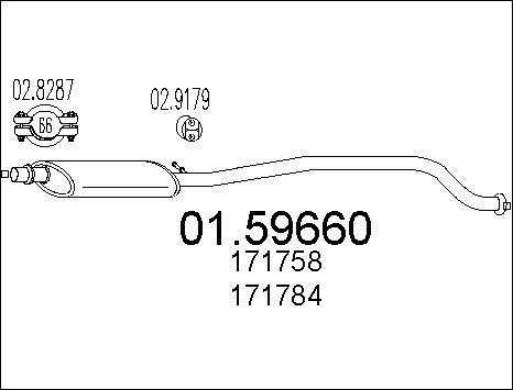 MTS 01.59660 - Середній глушник вихлопних газів autozip.com.ua