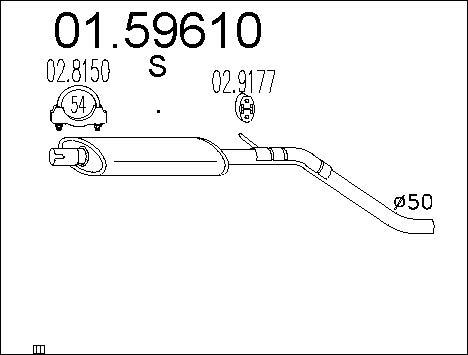 MTS 01.59610 - Середній глушник вихлопних газів autozip.com.ua