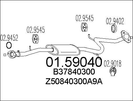 MTS 01.59040 - Середній глушник вихлопних газів autozip.com.ua