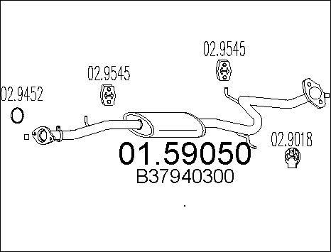 MTS 01.59050 - Середній глушник вихлопних газів autozip.com.ua