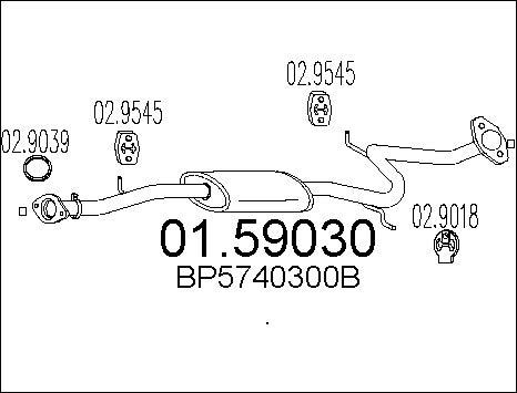 MTS 01.59030 - Середній глушник вихлопних газів autozip.com.ua