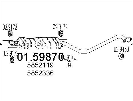 MTS 01.59870 - Середній глушник вихлопних газів autozip.com.ua