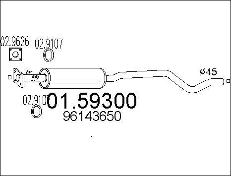 MTS 01.59300 - Середній глушник вихлопних газів autozip.com.ua