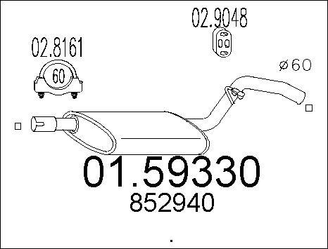 MTS 01.59330 - Середній глушник вихлопних газів autozip.com.ua