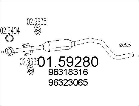 MTS 01.59280 - Середній глушник вихлопних газів autozip.com.ua