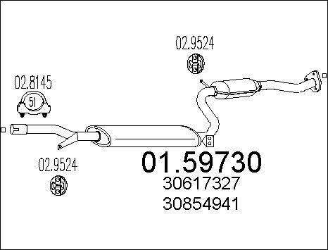 MTS 01.59730 - Середній глушник вихлопних газів autozip.com.ua