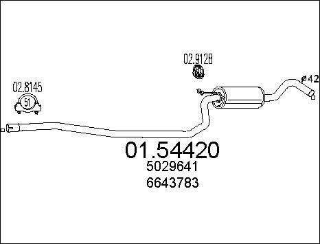 MTS 01.54420 - Середній глушник вихлопних газів autozip.com.ua