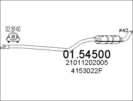 MTS 01.54500 - Середній глушник вихлопних газів autozip.com.ua