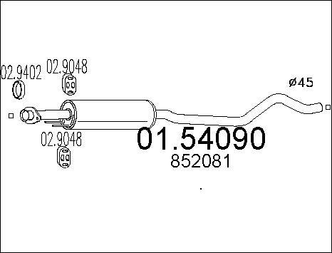 MTS 01.54090 - Середній глушник вихлопних газів autozip.com.ua