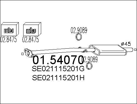 MTS 01.54070 - Середній глушник вихлопних газів autozip.com.ua