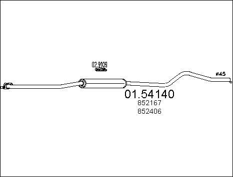 MTS 01.54140 - Середній глушник вихлопних газів autozip.com.ua