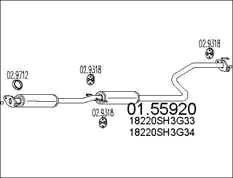 MTS 01.55920 - Середній глушник вихлопних газів autozip.com.ua