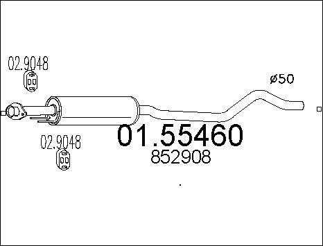 MTS 01.55460 - Середній глушник вихлопних газів autozip.com.ua