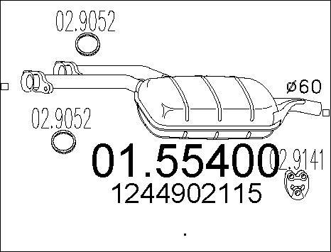 MTS 01.55400 - Середній глушник вихлопних газів autozip.com.ua