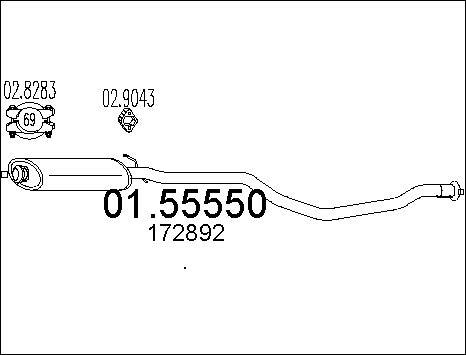 MTS 01.55550 - Середній глушник вихлопних газів autozip.com.ua