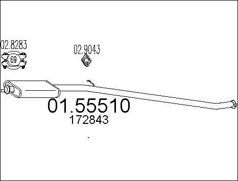 MTS 01.55510 - Середній глушник вихлопних газів autozip.com.ua