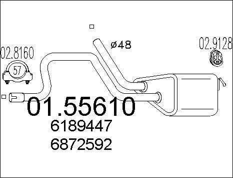 MTS 01.55610 - Середній глушник вихлопних газів autozip.com.ua
