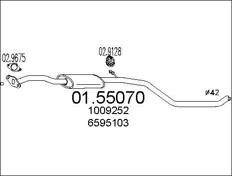 MTS 01.55070 - Середній глушник вихлопних газів autozip.com.ua