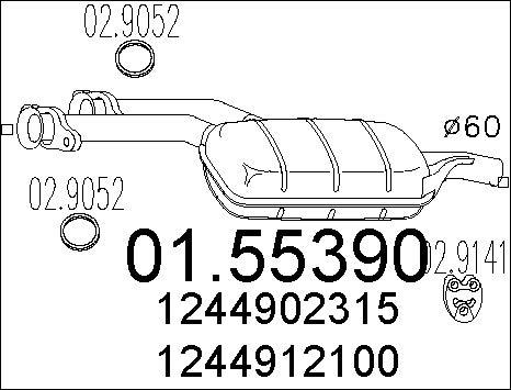 MTS 01.55390 - Середній глушник вихлопних газів autozip.com.ua