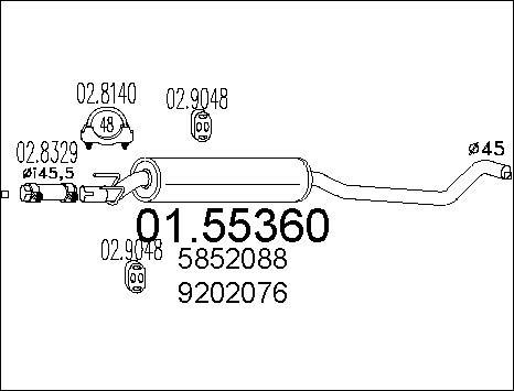 MTS 01.55360 - Середній глушник вихлопних газів autozip.com.ua