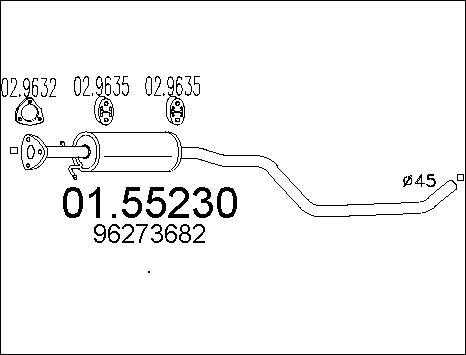 MTS 01.55230 - Середній глушник вихлопних газів autozip.com.ua