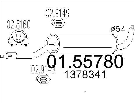 MTS 01.55780 - Середній глушник вихлопних газів autozip.com.ua