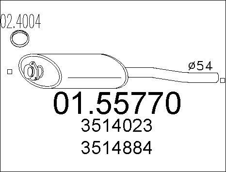 MTS 01.55770 - Середній глушник вихлопних газів autozip.com.ua