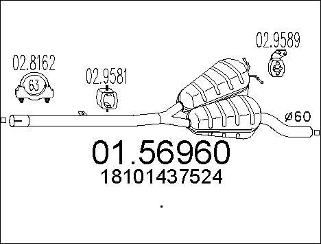 MTS 01.56960 - Середній глушник вихлопних газів autozip.com.ua