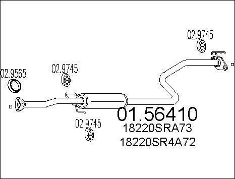 MTS 01.56410 - Середній глушник вихлопних газів autozip.com.ua