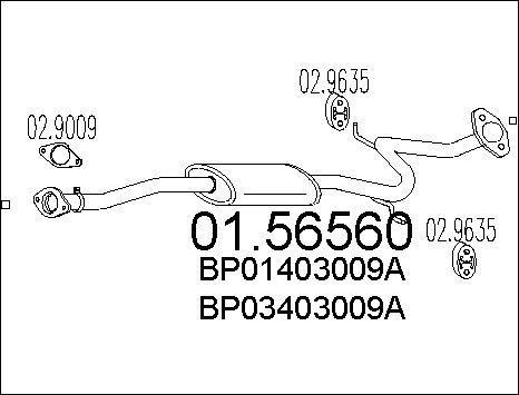 MTS 01.56560 - Середній глушник вихлопних газів autozip.com.ua