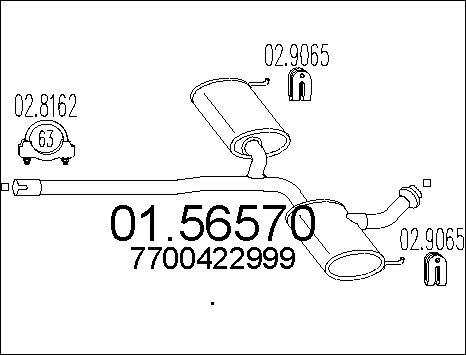 MTS 01.56570 - Середній глушник вихлопних газів autozip.com.ua