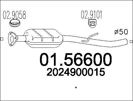 MTS 01.56600 - Середній глушник вихлопних газів autozip.com.ua