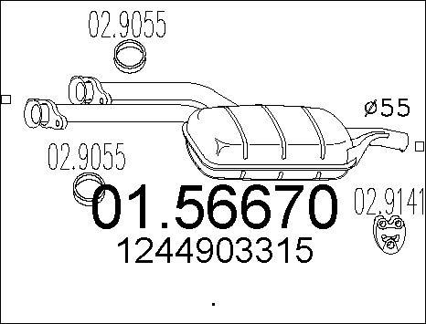 MTS 01.56670 - Середній глушник вихлопних газів autozip.com.ua