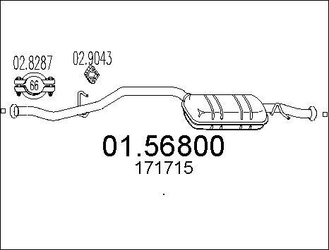 MTS 01.56800 - Середній глушник вихлопних газів autozip.com.ua