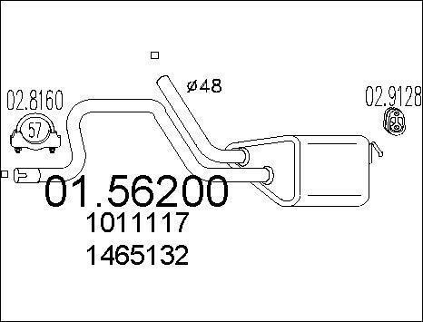 MTS 01.56200 - Середній глушник вихлопних газів autozip.com.ua