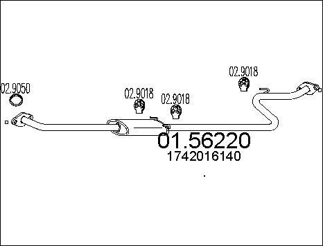 MTS 01.56220 - Середній глушник вихлопних газів autozip.com.ua