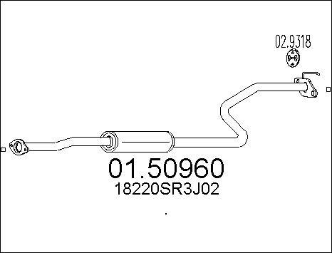 MTS 01.50960 - Середній глушник вихлопних газів autozip.com.ua