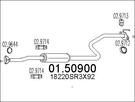 MTS 01.50900 - Середній глушник вихлопних газів autozip.com.ua