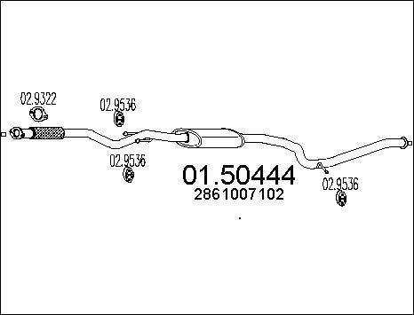 MTS 01.50444 - Середній глушник вихлопних газів autozip.com.ua