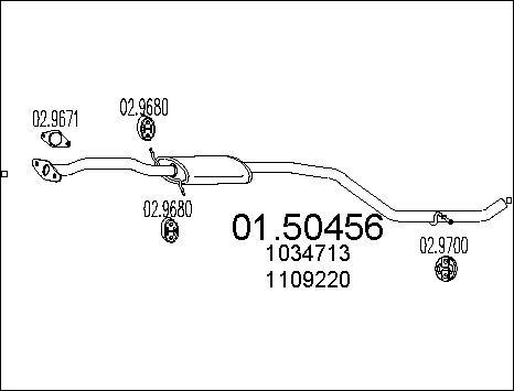 MTS 01.50456 - Середній глушник вихлопних газів autozip.com.ua