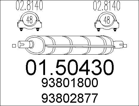 MTS 01.50430 - Середній глушник вихлопних газів autozip.com.ua