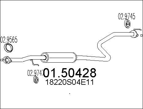 MTS 01.50428 - Середній глушник вихлопних газів autozip.com.ua