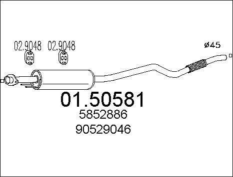 MTS 01.50581 - Середній глушник вихлопних газів autozip.com.ua