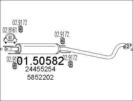 MTS 01.50582 - Середній глушник вихлопних газів autozip.com.ua