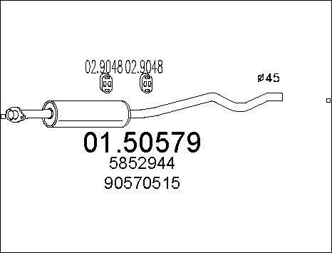 MTS 01.50579 - Середній глушник вихлопних газів autozip.com.ua