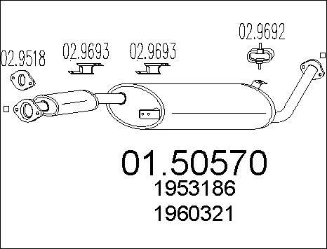 MTS 01.50570 - Середній глушник вихлопних газів autozip.com.ua