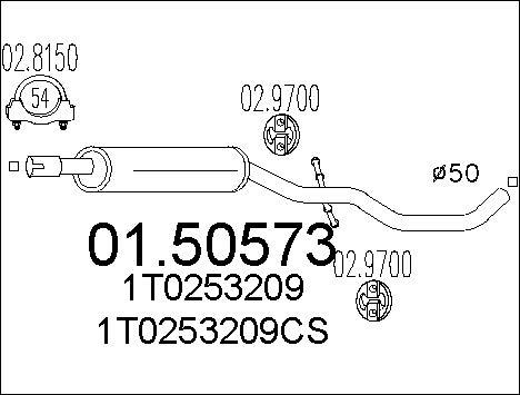 MTS 01.50573 - Середній глушник вихлопних газів autozip.com.ua