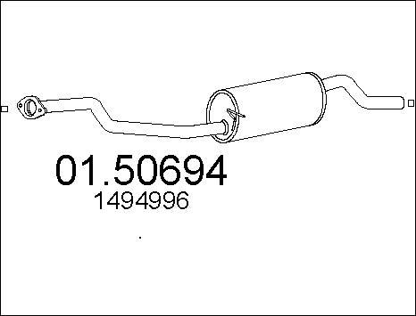 MTS 01.50694 - Середній глушник вихлопних газів autozip.com.ua